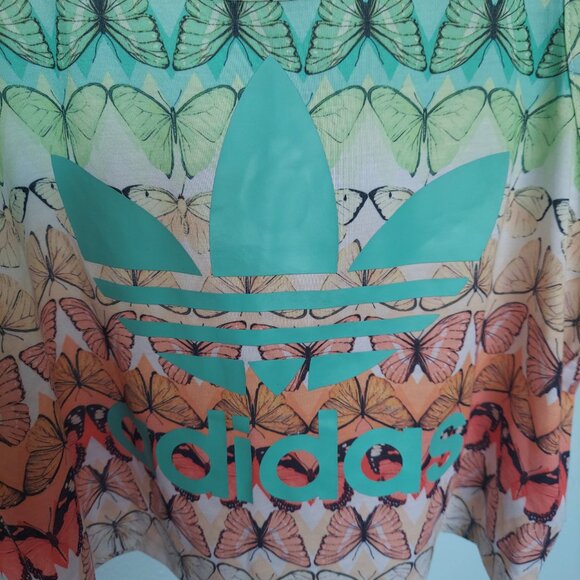 Adidas Originals x The Farm Company Butterfly Print Crop Tank Top - Size M - Picture 2 of 5